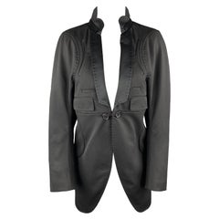 A&M Manteau de smoking à col châle en satin de laine noir Taille M