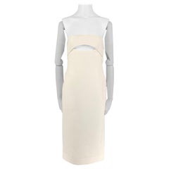 SAINT LAURENT Size 2 White Viscose Strapless Cut-Out Cocktail Dress