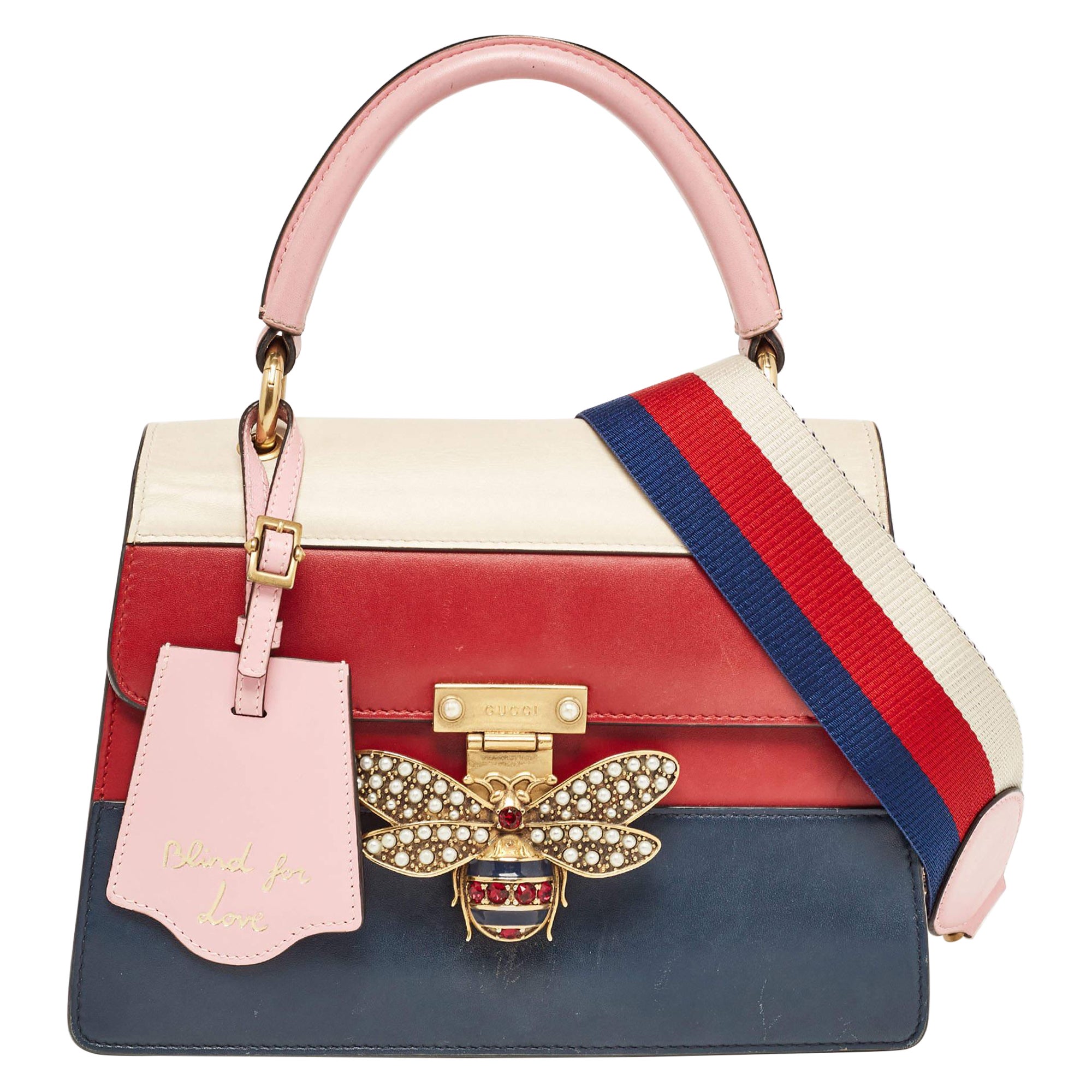 Gucci Multicolor Leather Small Queen Margaret Top Handle Bag For Sale