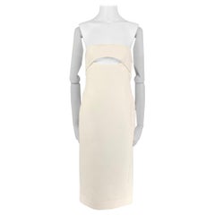 SAINT LAURENT Size 4 White Viscose Strapless Cutout Cocktail Dress