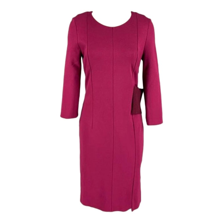 MAISON MARTIN MARGIELA Size 4 Raspberry Viscose Blend Fitted Cocktail Dress For Sale