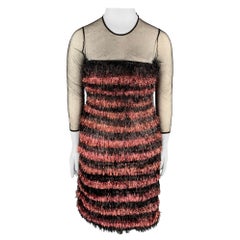 BURBERRY PRORSUM F/W 12 Size 10 Nylon/Polyester Tinsel Illusion Eyelash Dress