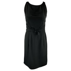 VALENTINO Size 6 Black Acetate / Silk Sleeveless Sheath Cocktail Dress