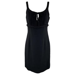 MOSCHINO - Robe de cocktail noire à taille empire en rayonne, taille 8