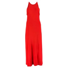 ROSETTA GETTY Größe S Langes Kleid aus rotem Viskose mit Säulenmuster
