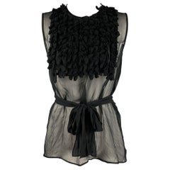 Used DSQUARED2 Size 4 Black Ruffled Sleeveless Dress Top