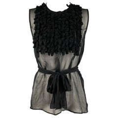 DSQUARED2 Größe 4 Schwarzes gerafftes ärmelloses Kleid Top