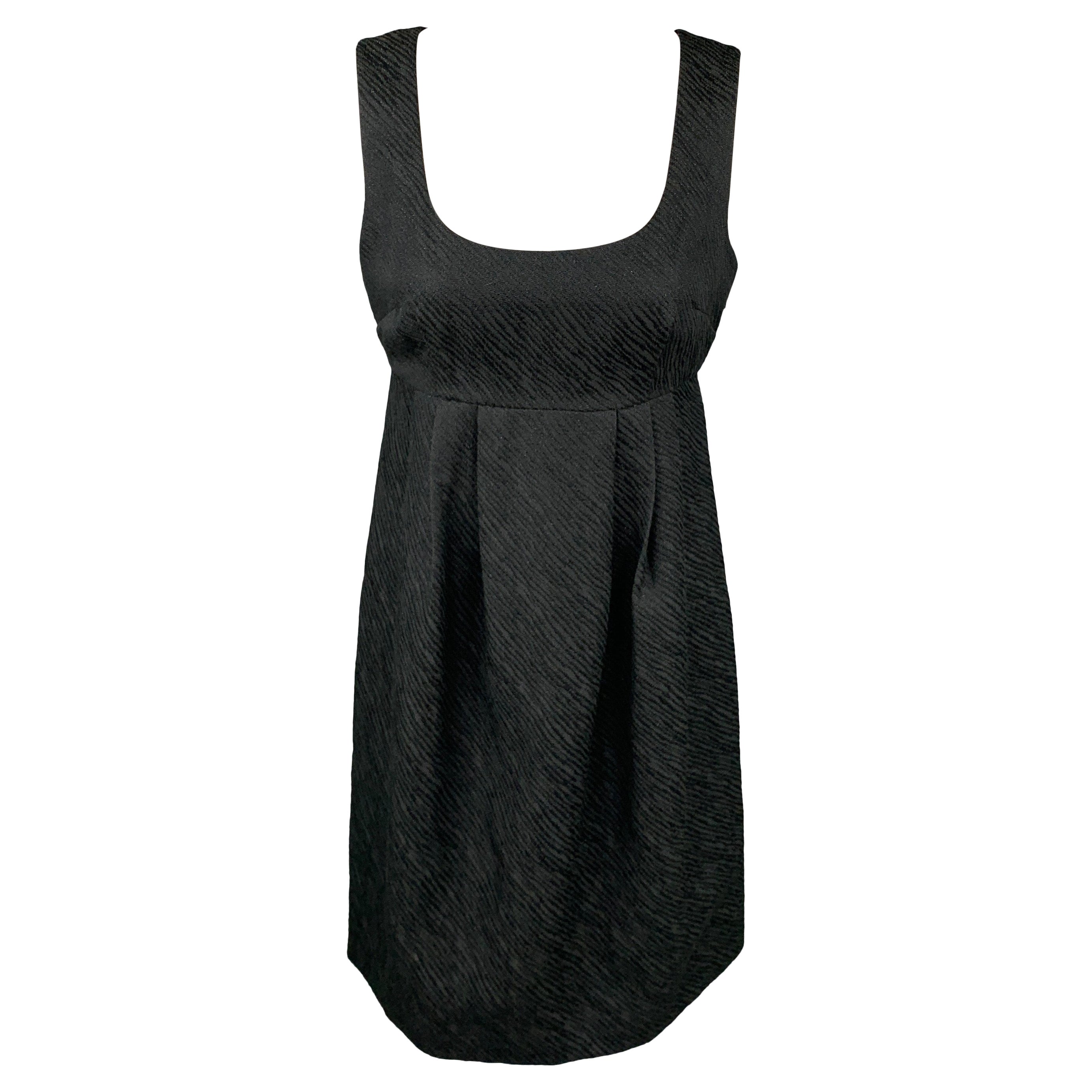 MICHAEL KORS Size 4 Black Woven Polyester Blend Empire Waist Dress For Sale