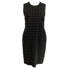 BURBERRY LONDON Talla 10 Negro Plata Mezcla de poliéster Vestido sin mangas con tachuelas