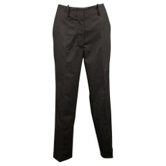 JIL SANDER Size 0 Charcoal Virgin Wool Straight Leg Dress Pants