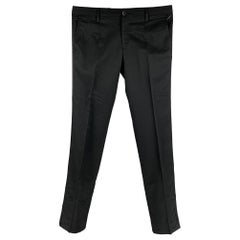 DOLCE & GABBANA Size 32 Black Viscose Blend Tuxedo Dress Pants