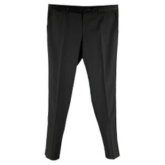 DOLCE & GABBANA Size 40 Black Wool Blend Tuxedo Dress Pants