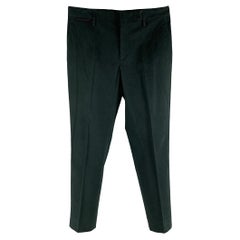 MARC JACOBS Taglia 32 Verde Cotone Elastano Zip Fly Dress Pants