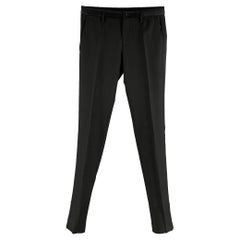 DOLCE & GABBANA Size 28 Black Wool Tuxedo Dress Pants