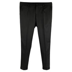 DOLCE & GABBANA Size 34 Black Solid Wool Silk Tuxedo Dress Pants
