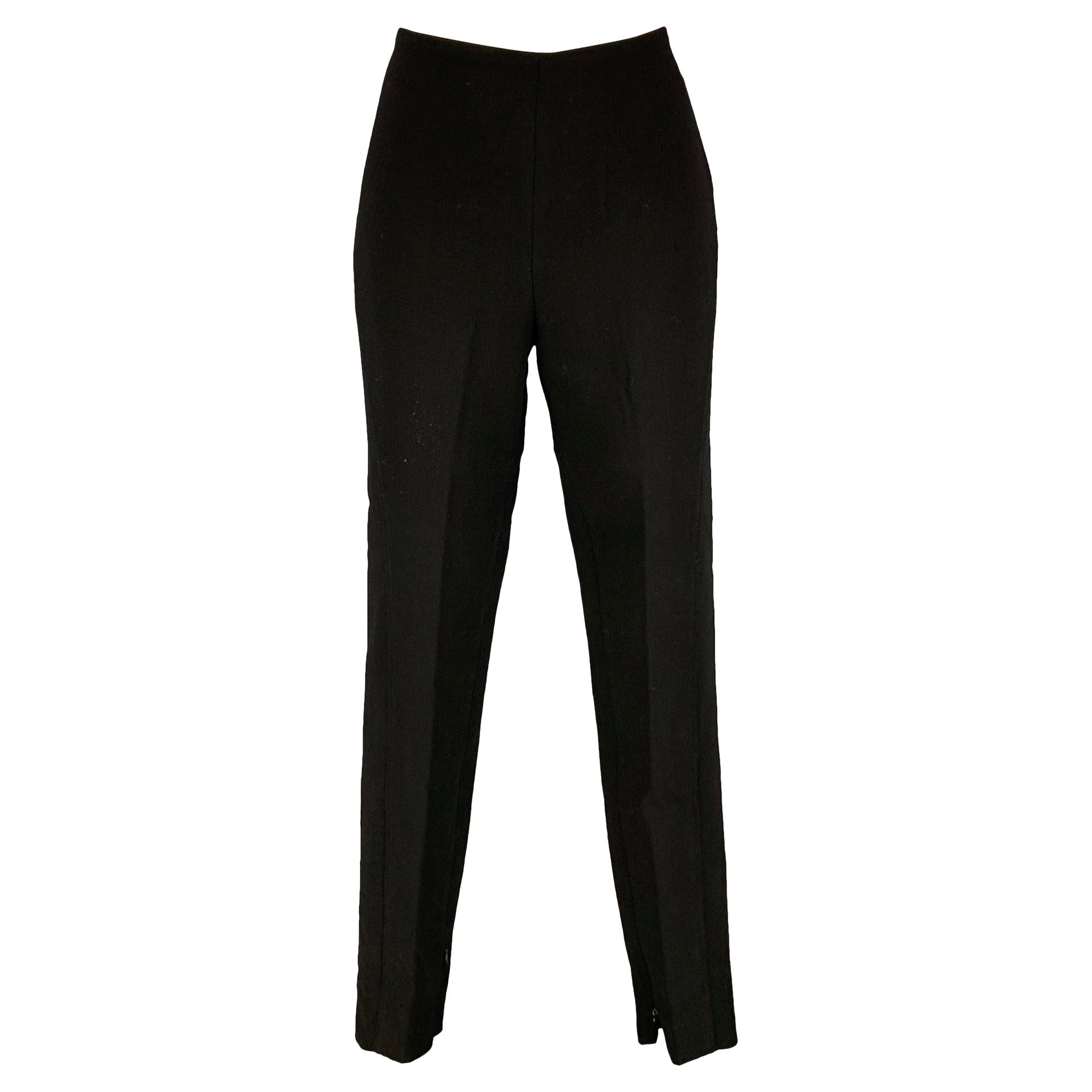 RALPH LAUREN Size 6 Black Wool Fitted Dress Pants For Sale