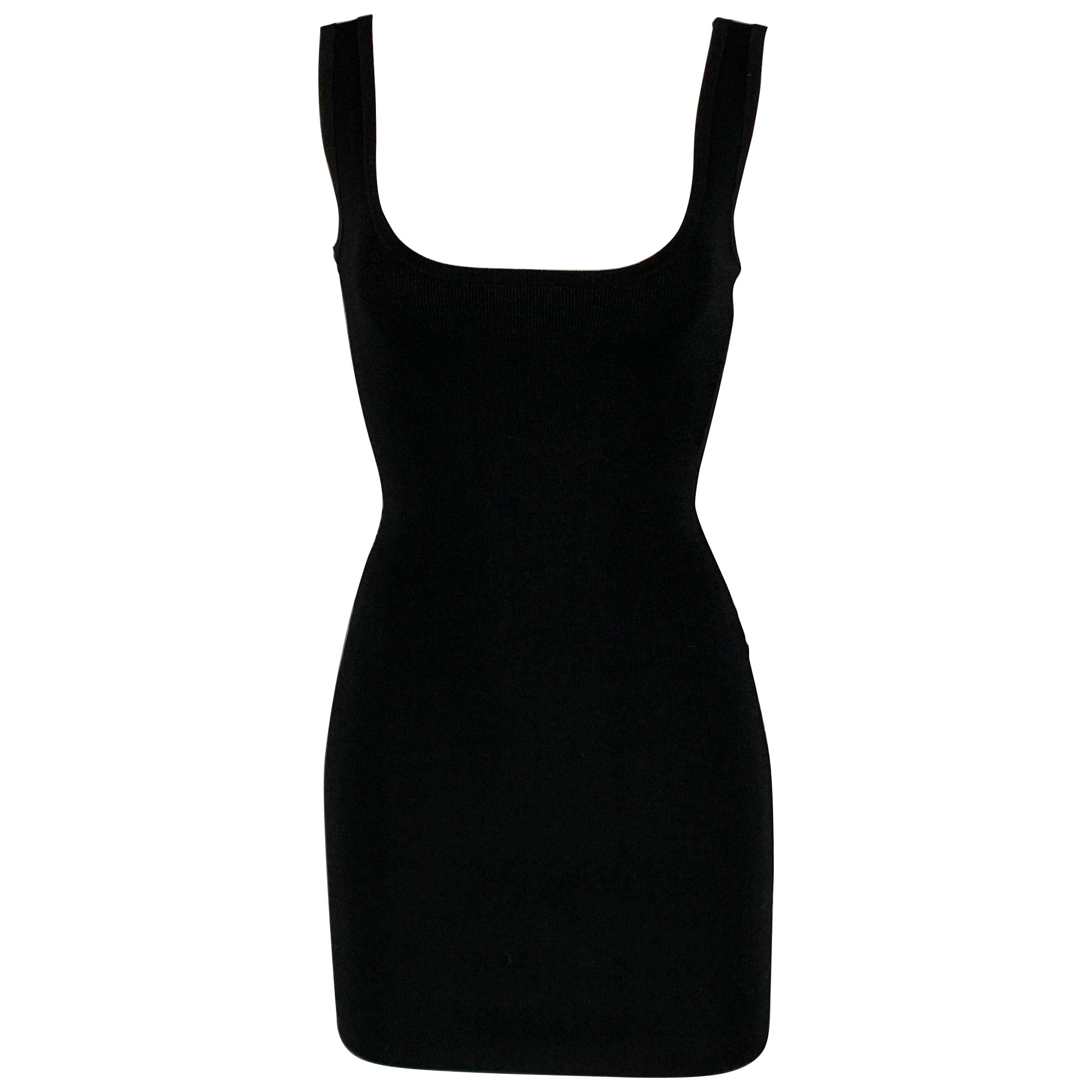Calvin Klein Size XS Black Jersey Tank Bodycon Mini Dress en vente