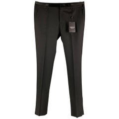 VIKTOR & ROLF Taille 38 Pantalon de smoking en laine noire unie