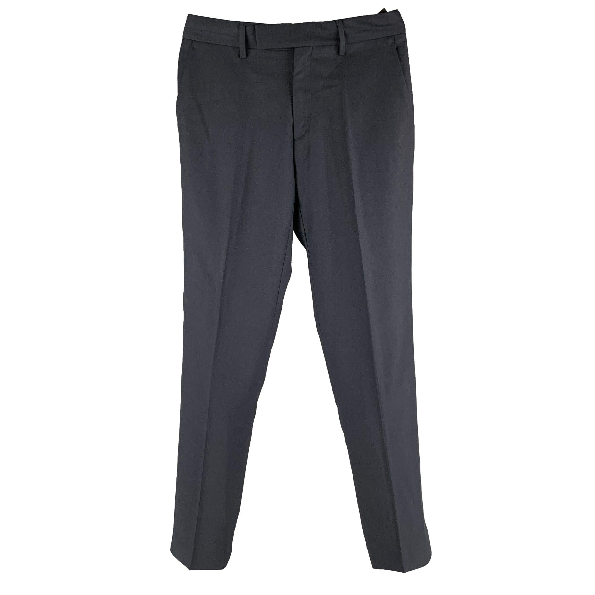 VIKTOR & ROLF Taille 30 Navy Solid Wool Zip Fly Dress Pants