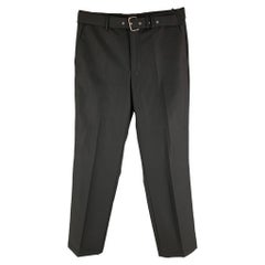 THE KOOPLES Size 32 Black Solid Wool Zip Fly Dress Pants