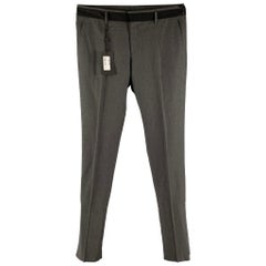VIKTOR & ROLF Size 38 Grey Black Solid Wool Zip Fly Dress Pants