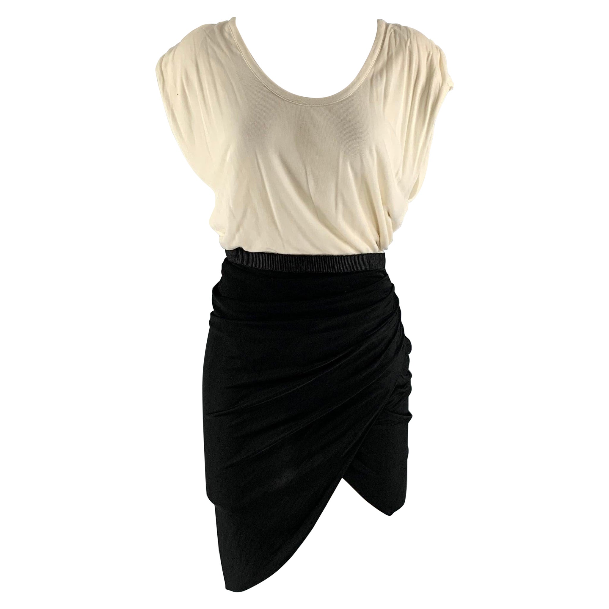 ALEXANDER WANG Size 4 White Black Sleeveless Dress For Sale
