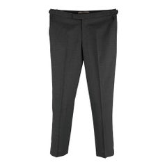 THE KOOPLES Size 30 Black Solid Wool Tuxedo Dress Pants