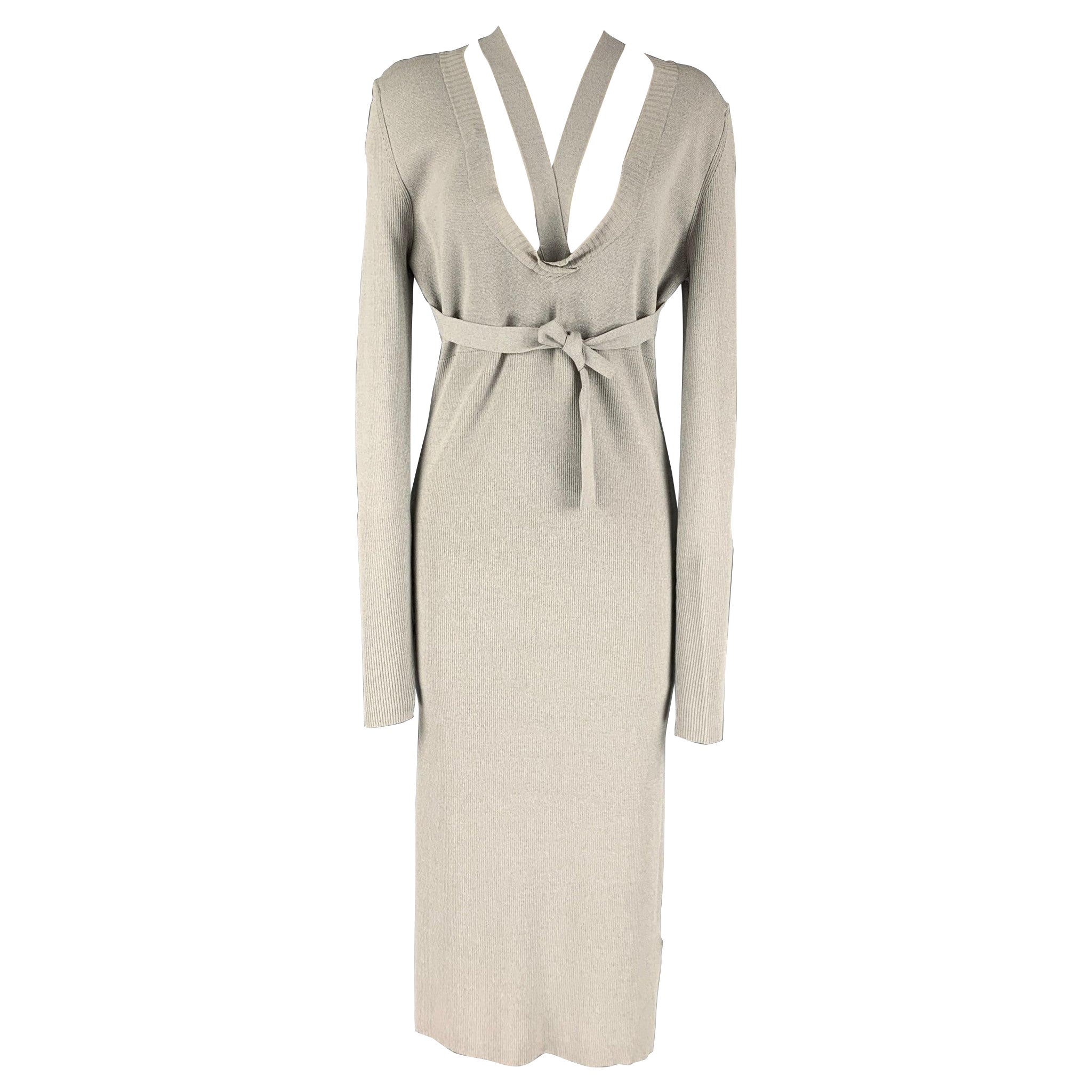 DION LEE Size M Grey Viscose Blend Midi Mid-Calf Dress For Sale
