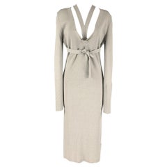 DION LEE Size M Grey Viscose Blend Midi Mid-Calf Dress