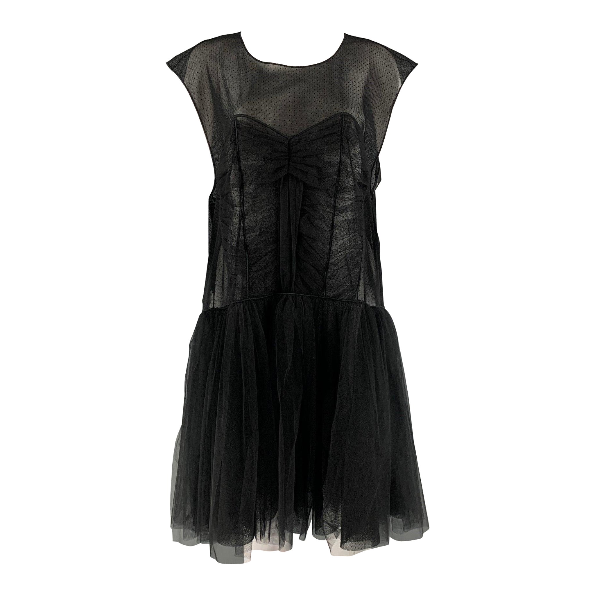 VIKTOR & ROLF Size M Black Polyester Mesh Shift Dress For Sale