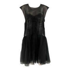 VIKTOR & ROLF Size M Black Polyester Mesh Shift Dress