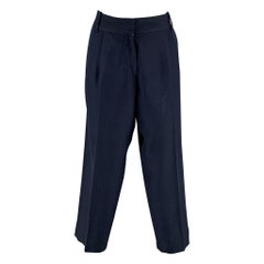 MARC JACOBS Size 8 Navy Silk Cropped Dress Pants