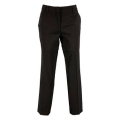 Used PRADA Size 8 Black Viscose  Polyester Flat Front Dress Pants