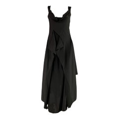 YOHJI YAMAMOTO Size S Black Silk Layered Long Dress