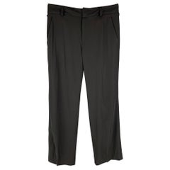 JEAN PAUL GAULTIER Size 32 Black Solid Wool Side Tabs Dress Pants