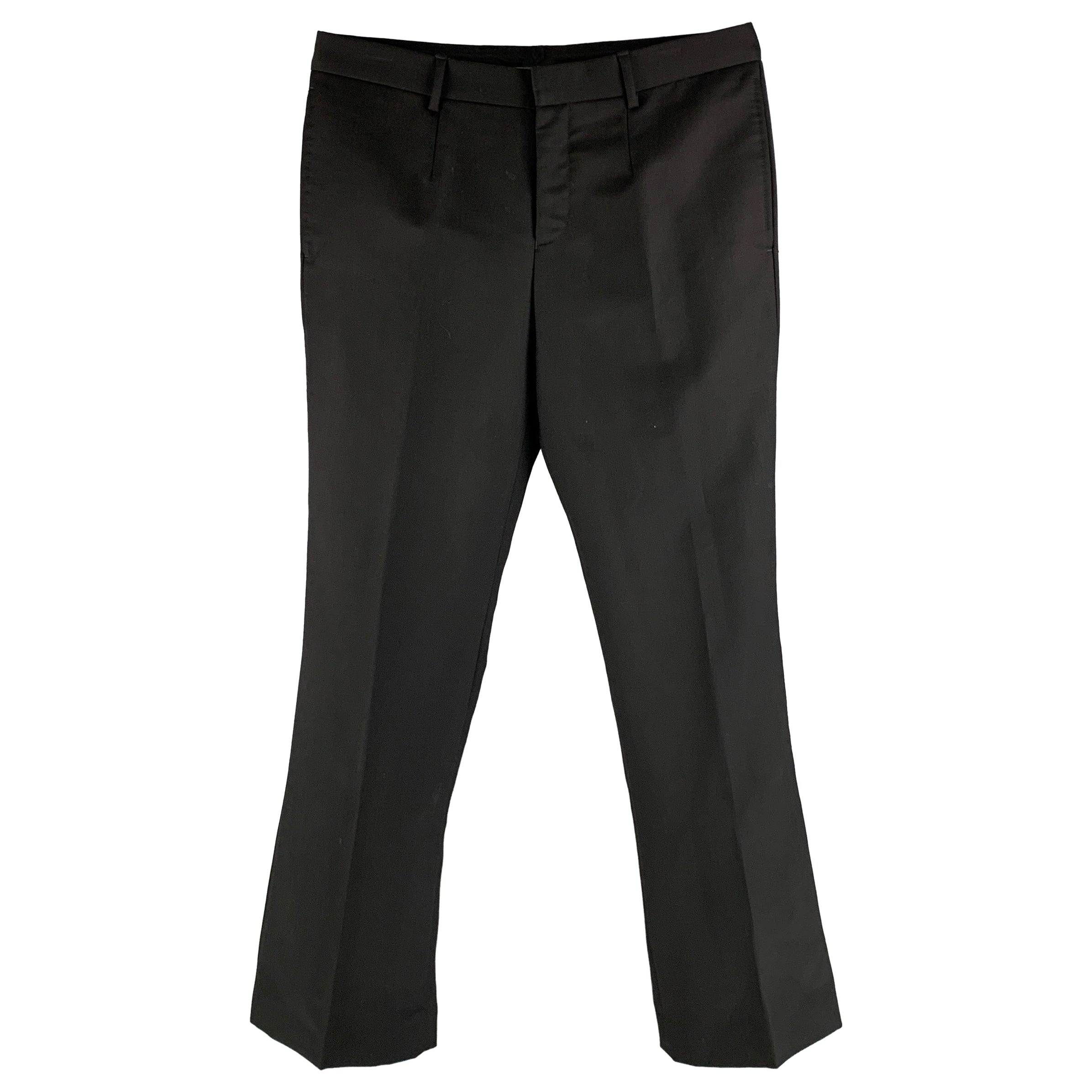 BURBERRY PRORSUM Size 32 Black Solid Wool Blend Zip Fly Dress Pants