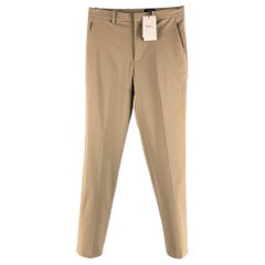 THEORY Size 30 Brown Khaki Cotton Flat Front Dress Pants