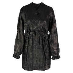 Used DRIES VAN NOTEN Size 2 Black Viscose Sequined Mini Dress