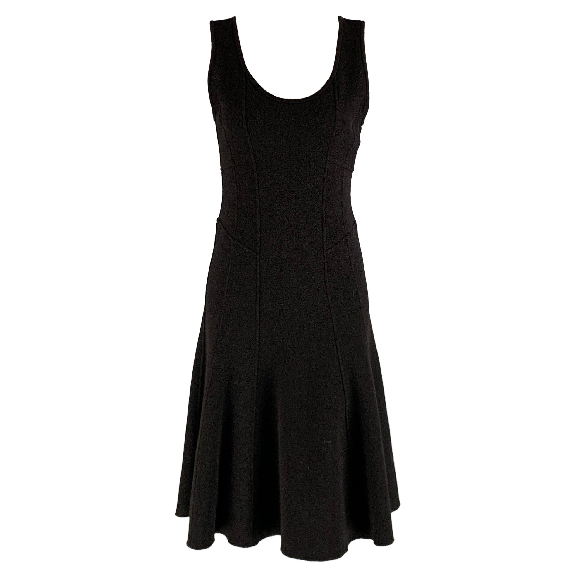 ARMANI COLLEZIONI Size 4 Black Wool Sleeveless Dress For Sale