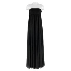 VERA WANG Talla 6 Vestido palabra de honor negro de poliéster transparente