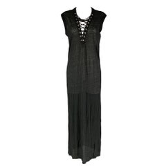 IRO Size S Black Linen Solid Shift Dress