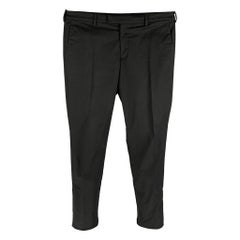 PRADA Size 34 Black Solid Cotton / Elastane Zip Fly Dress Pants