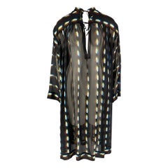 DRIES VAN NOTEN SS 21 Size 8 Black Multi-Color Silk Print Tunic Dress