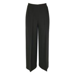 VALENTINO - Pantalon à jambes larges en viscose noire, taille 8