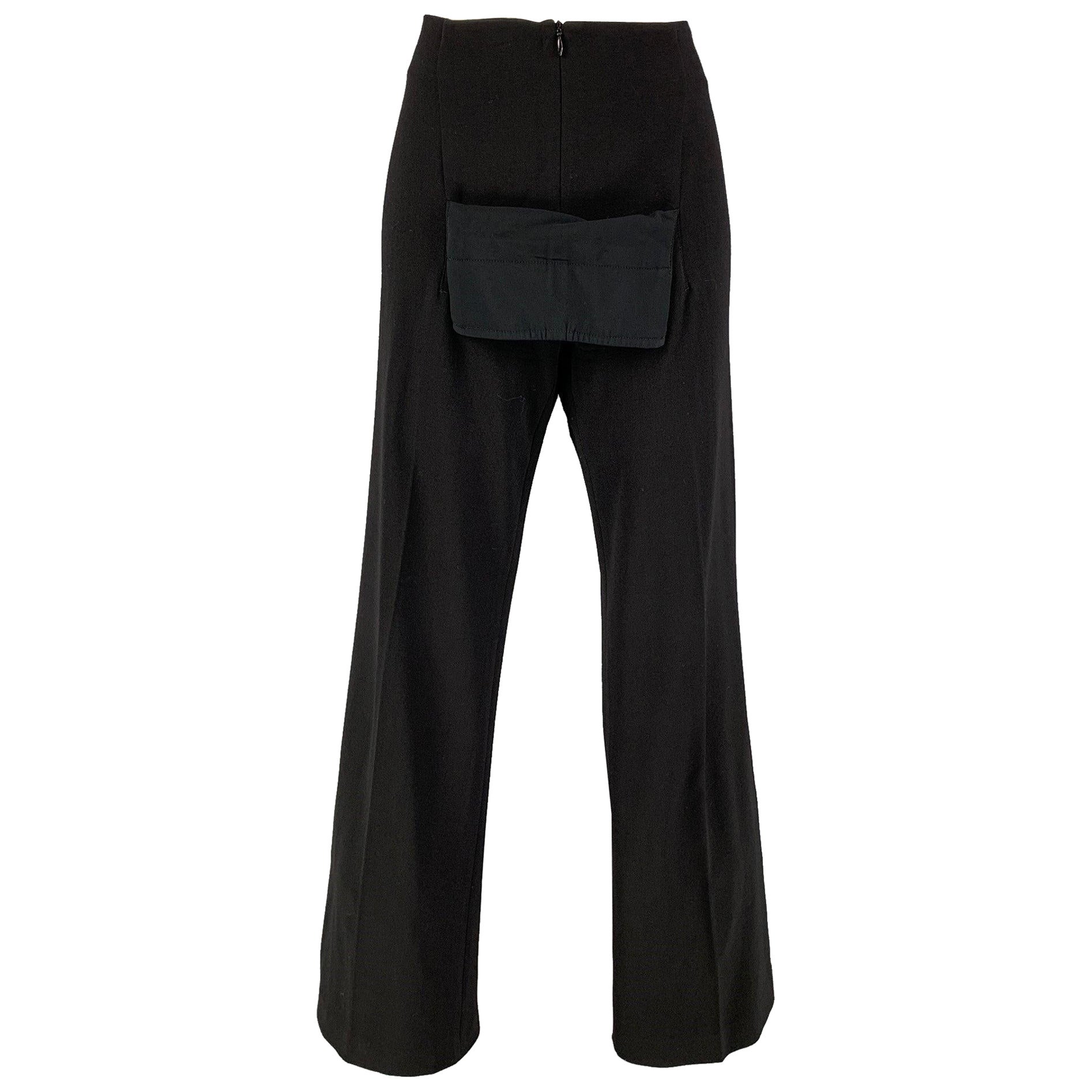 Jean-Paul Gaultier - Pantalon de robe en polyamide de laine noir, taille 8 en vente