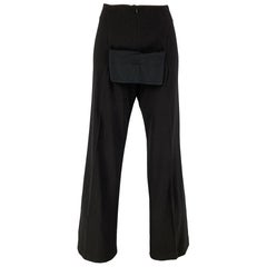 Jean-Paul Gaultier - Pantalon de robe en polyamide de laine noir, taille 8