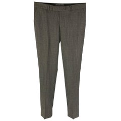 THE KOOPLES Size 32 Charcoal Grid Wool Zip Fly Dress Pants