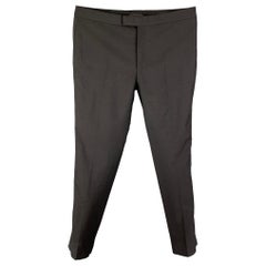 ALEXANDER MCQUEEN - Pantalon de smoking en laine mohair noir, taille 40
