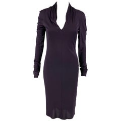 ALEXANDER MCQUEEN Size 6 Purple Viscose Long Sleeve Dress