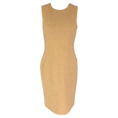 RALPH LAUREN Black Label Size 6 Beige Wool Blend Woven Sleeveless Dress